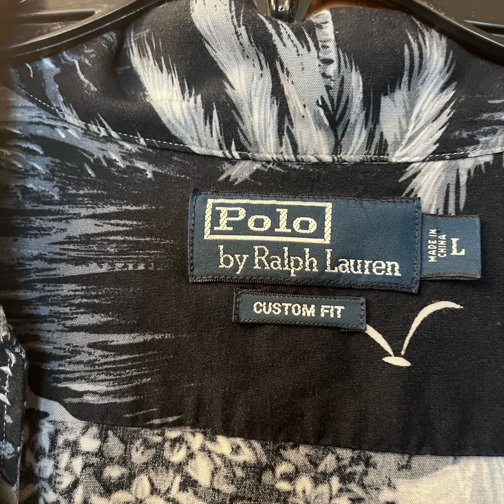 Polo by Ralph Lauren Black and White Custom Fit Shirt